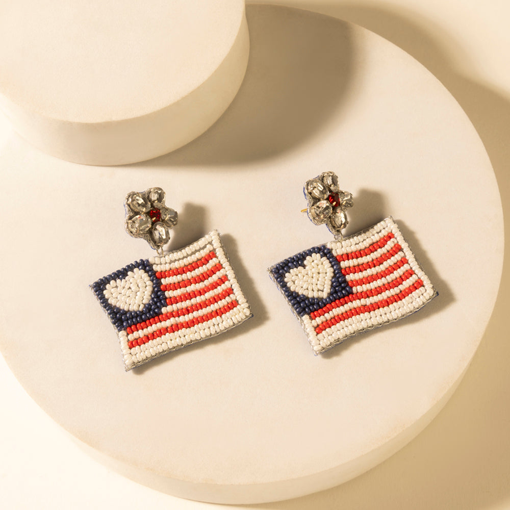 Myra Liberty Range Flag Earrings in Prairie White Myra USA