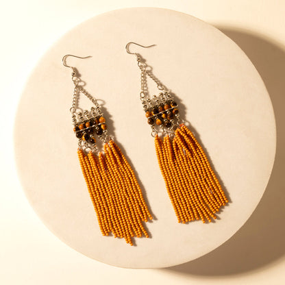 Myra Rustglow Fringe Earrings in Sunbaked Amber Myra USA