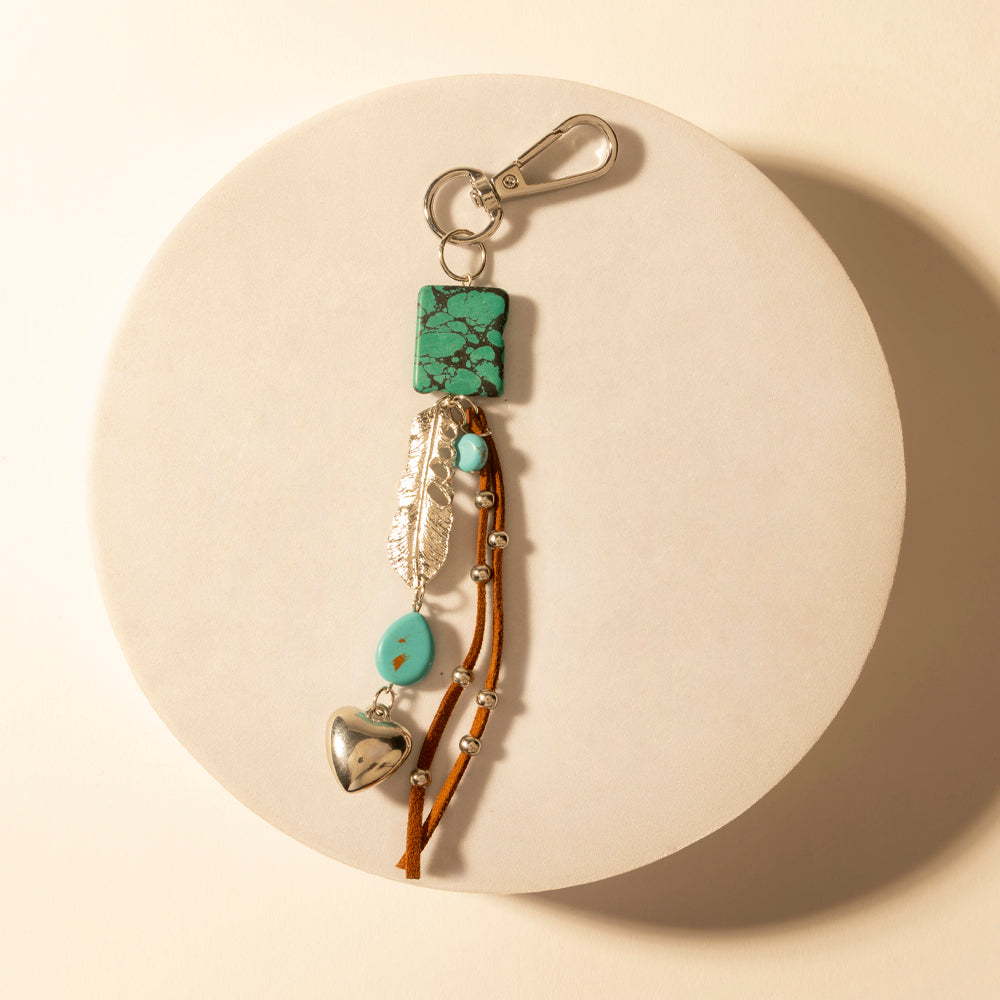 Myra Longhorn Charm Keychain in Desert Turquoise Myra USA
