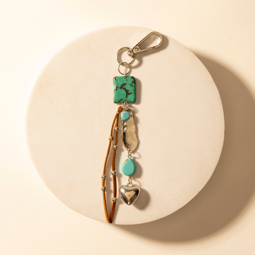 Myra Longhorn Charm Keychain in Desert Turquoise Myra USA