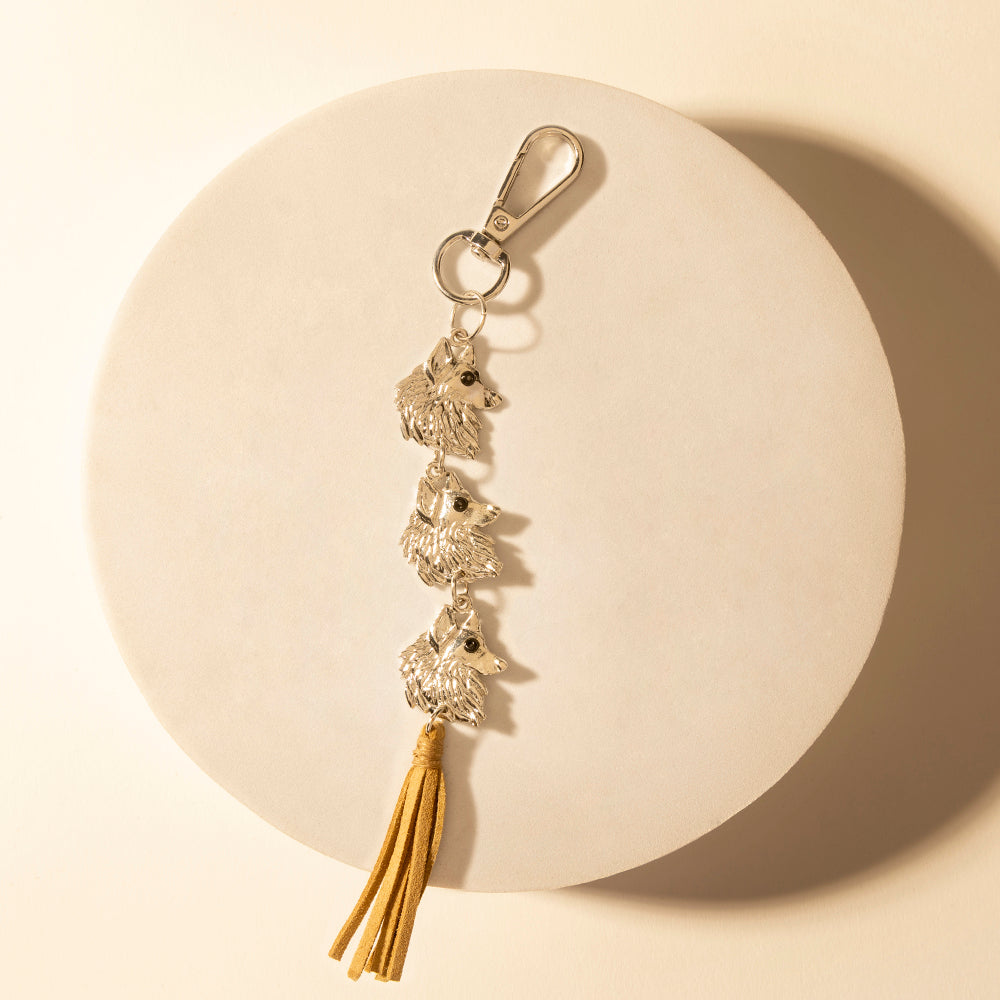Myra Rangefeather Fringe Keychain in Saddle Tan Myra USA