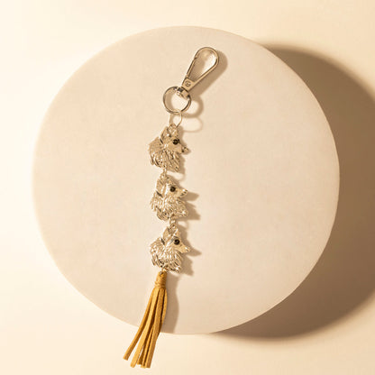Myra Rangefeather Fringe Keychain in Saddle Tan Myra USA