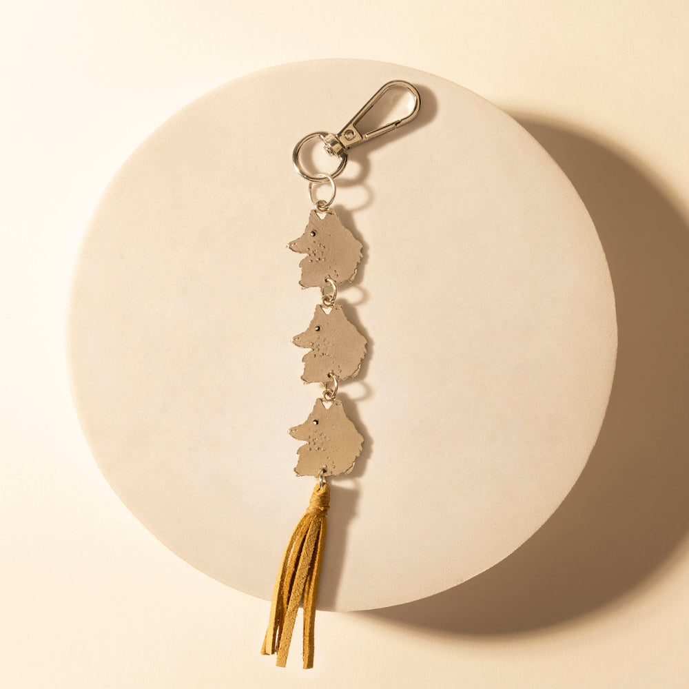Myra Rangefeather Fringe Keychain in Saddle Tan Myra USA