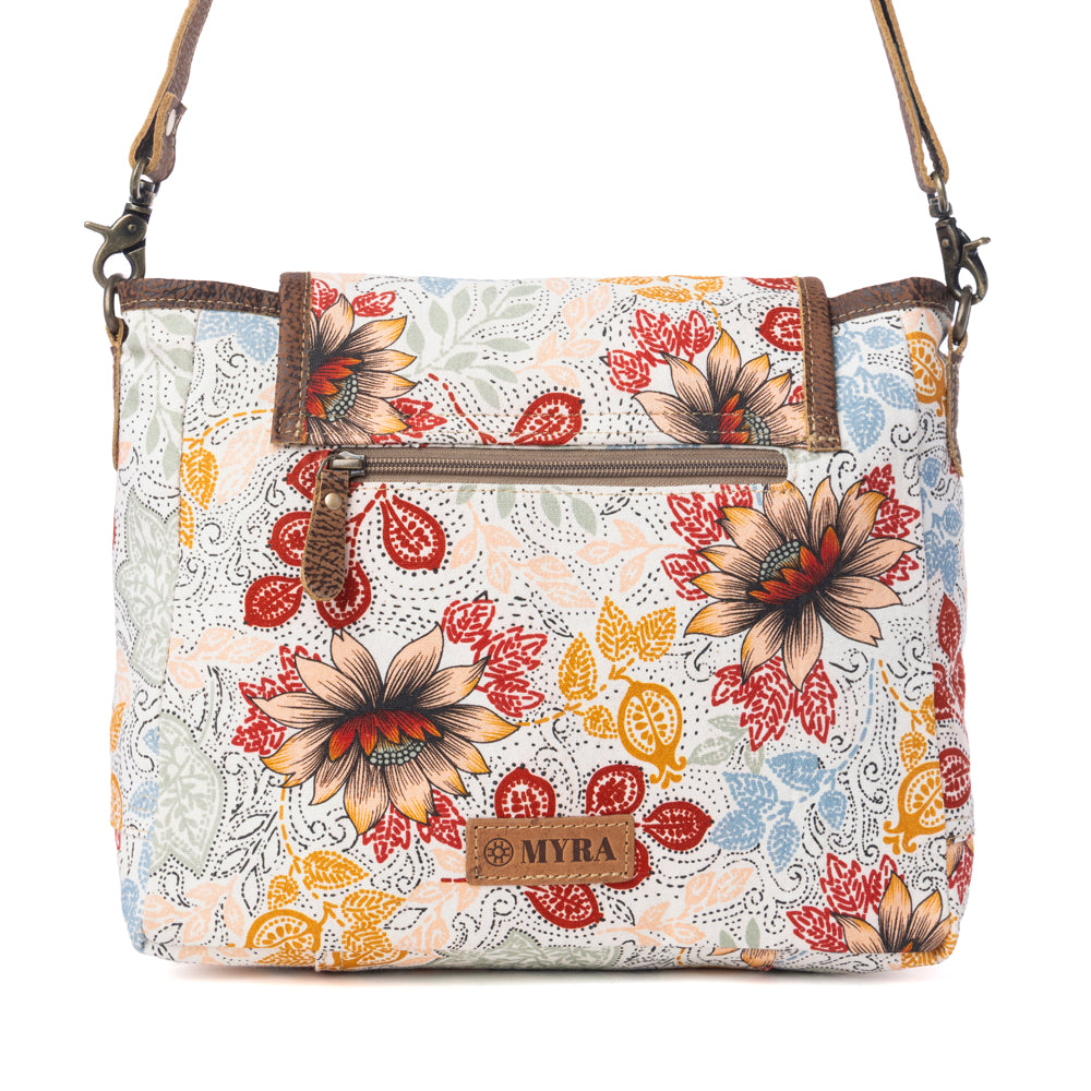 Myra Oakline Cotton & Leather Shoulder Bag in Powder Brown Myra USA