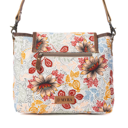 Myra Oakline Cotton & Leather Shoulder Bag in Powder Brown Myra USA