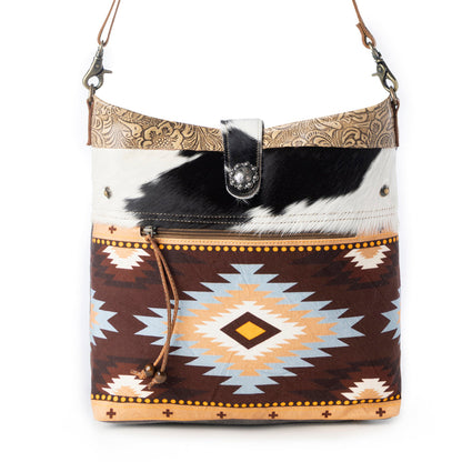 Myra Wovenstone Western shoulder Bag for Women in rust with Aztec detail Myra USA