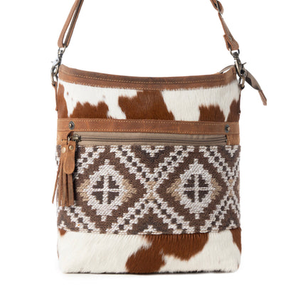 Myra Diamondback Trail Western Shoulder Bag for Women in Brown with Rug details Myra USA