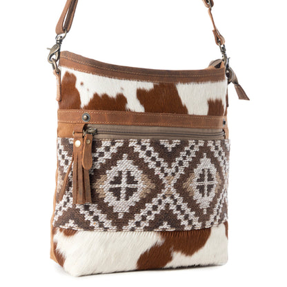 Myra Diamondback Trail Western Shoulder Bag for Women in Brown with Rug details Myra USA