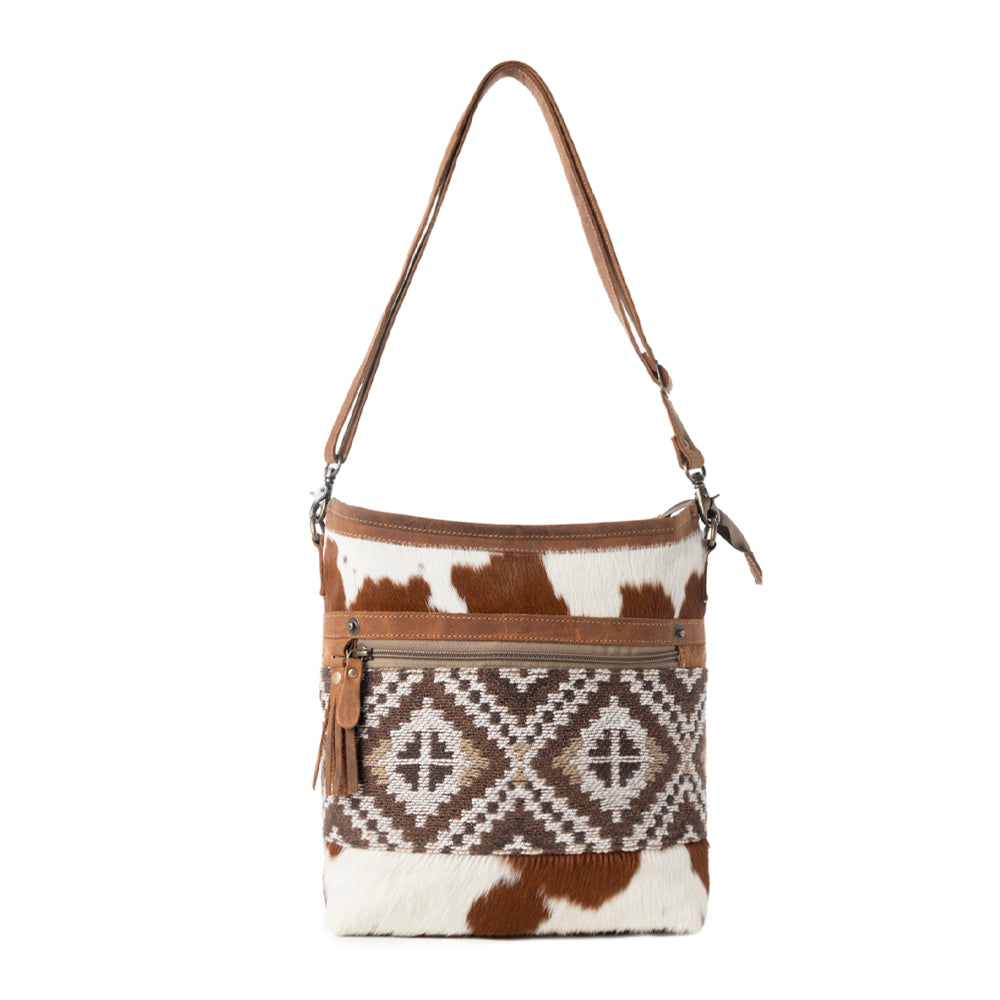 Myra Diamondback Trail Western Shoulder Bag for Women in Brown with Rug details Myra USA
