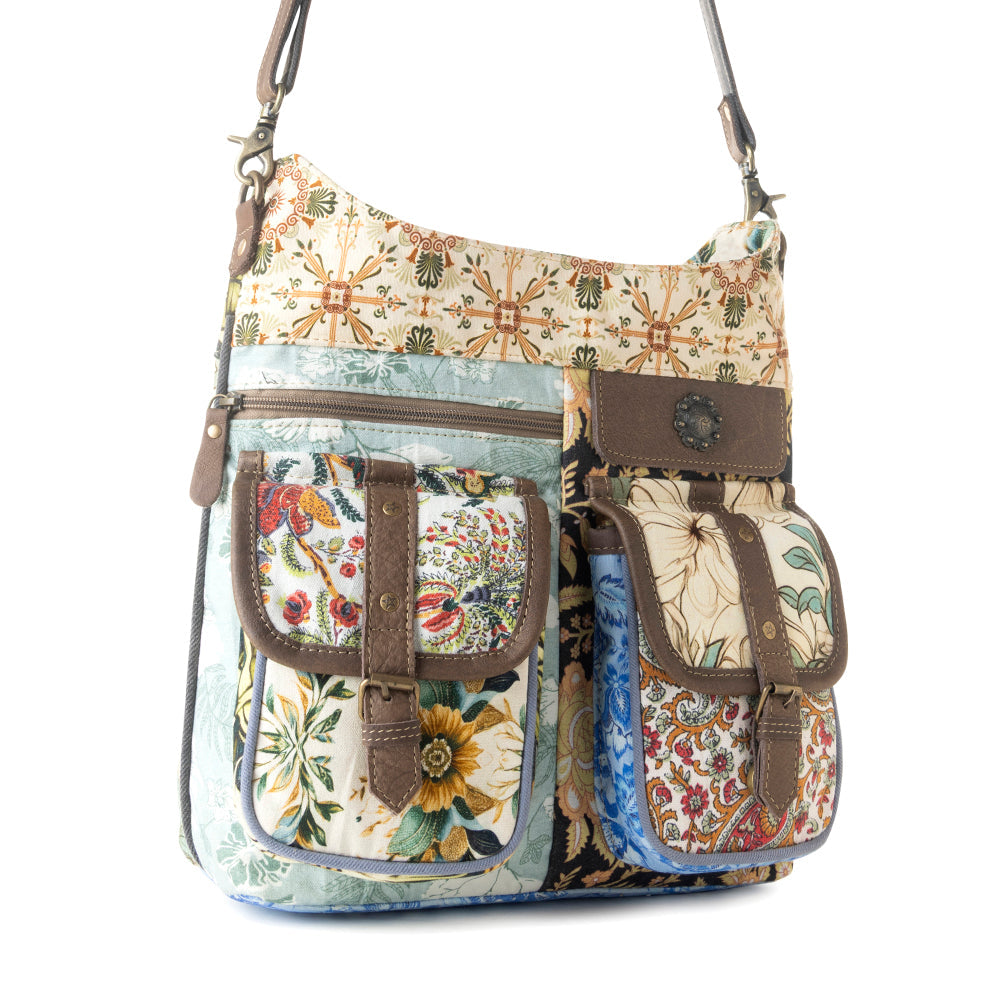 Myra Le Fleur Bel Cowgirl Shoulder Bag for Women in yellow floral with leather and Concho details Myra USA
