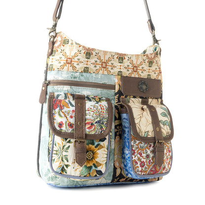 Myra Le Fleur Bel Cowgirl Shoulder Bag for Women in yellow floral with leather and Concho details Myra USA