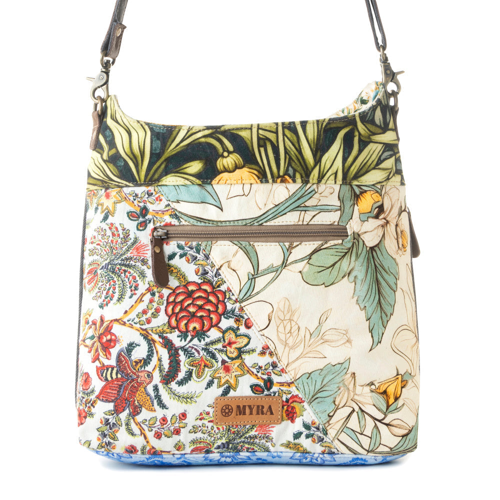 Myra Le Fleur Bel Cowgirl Shoulder Bag for Women in yellow floral with leather and Concho details Myra USA