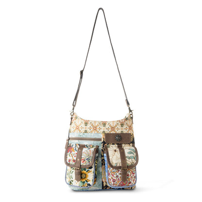 Myra Le Fleur Bel Cowgirl Shoulder Bag for Women in yellow floral with leather and Concho details Myra USA