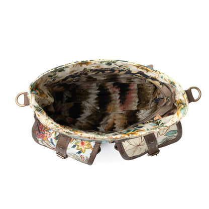 Myra Le Fleur Bel Cowgirl Shoulder Bag for Women in yellow floral with leather and Concho details Myra USA