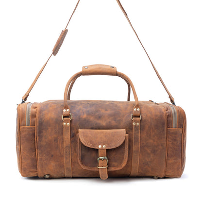 Myra Redmont Leather Traveller Bag in Amber Brown Myra USA