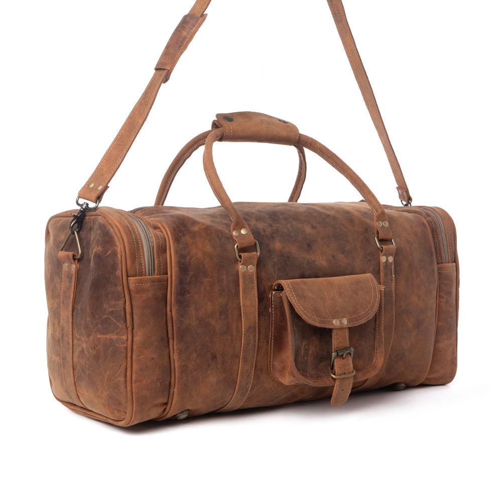 Myra Redmont Leather Traveller Bag in Amber Brown Myra USA