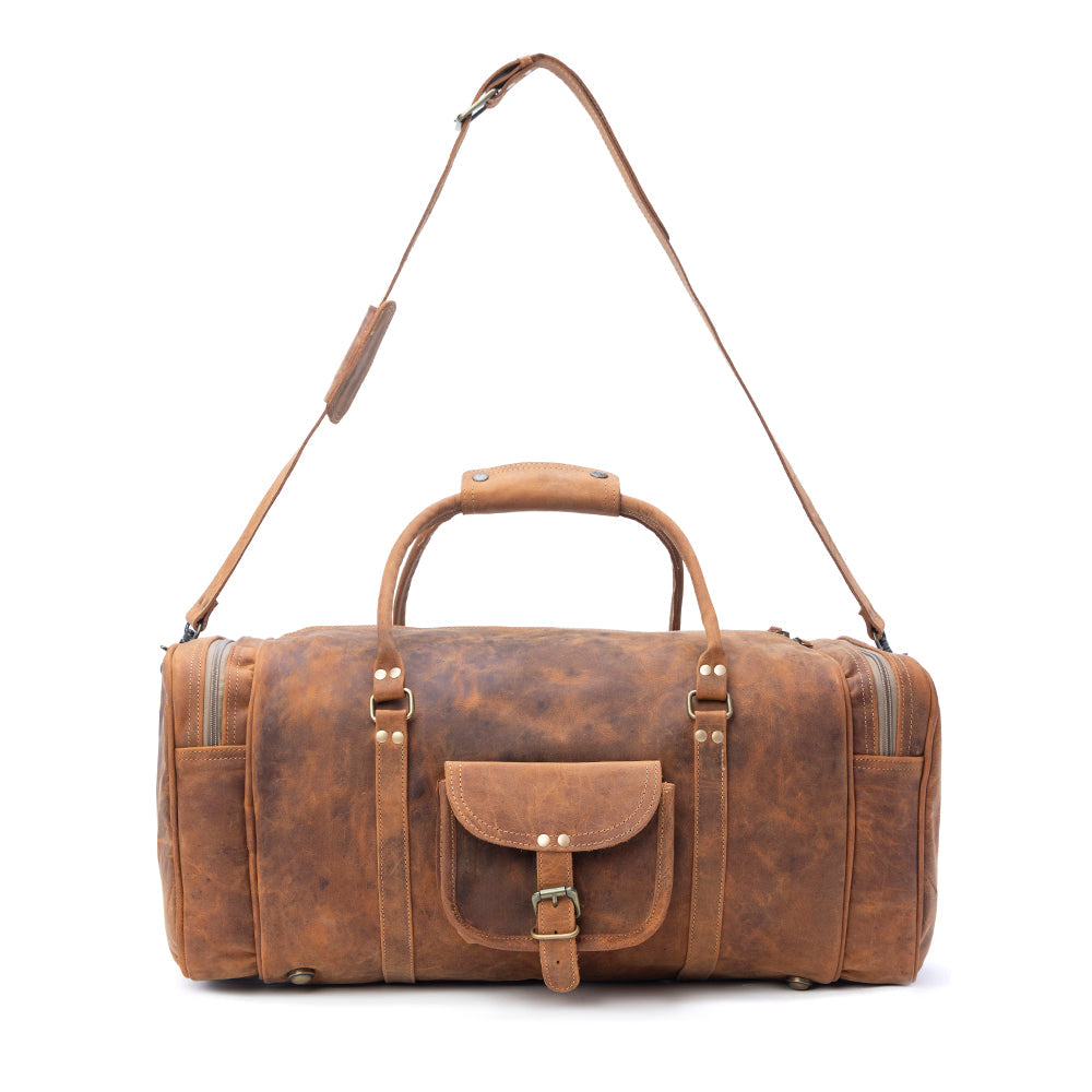 Myra Redmont Leather Traveller Bag in Amber Brown Myra USA
