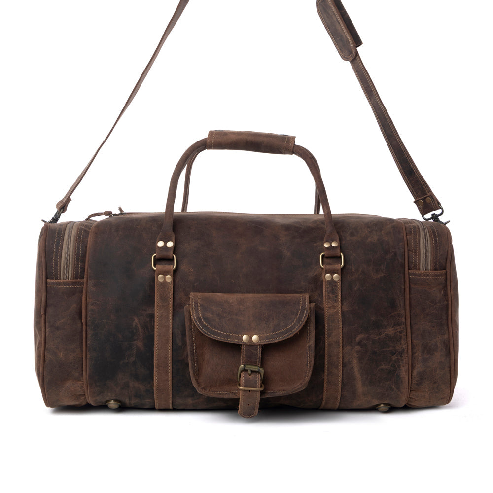 Myra Redmont Leather Traveller Bag in Dark Mahogany Myra USA