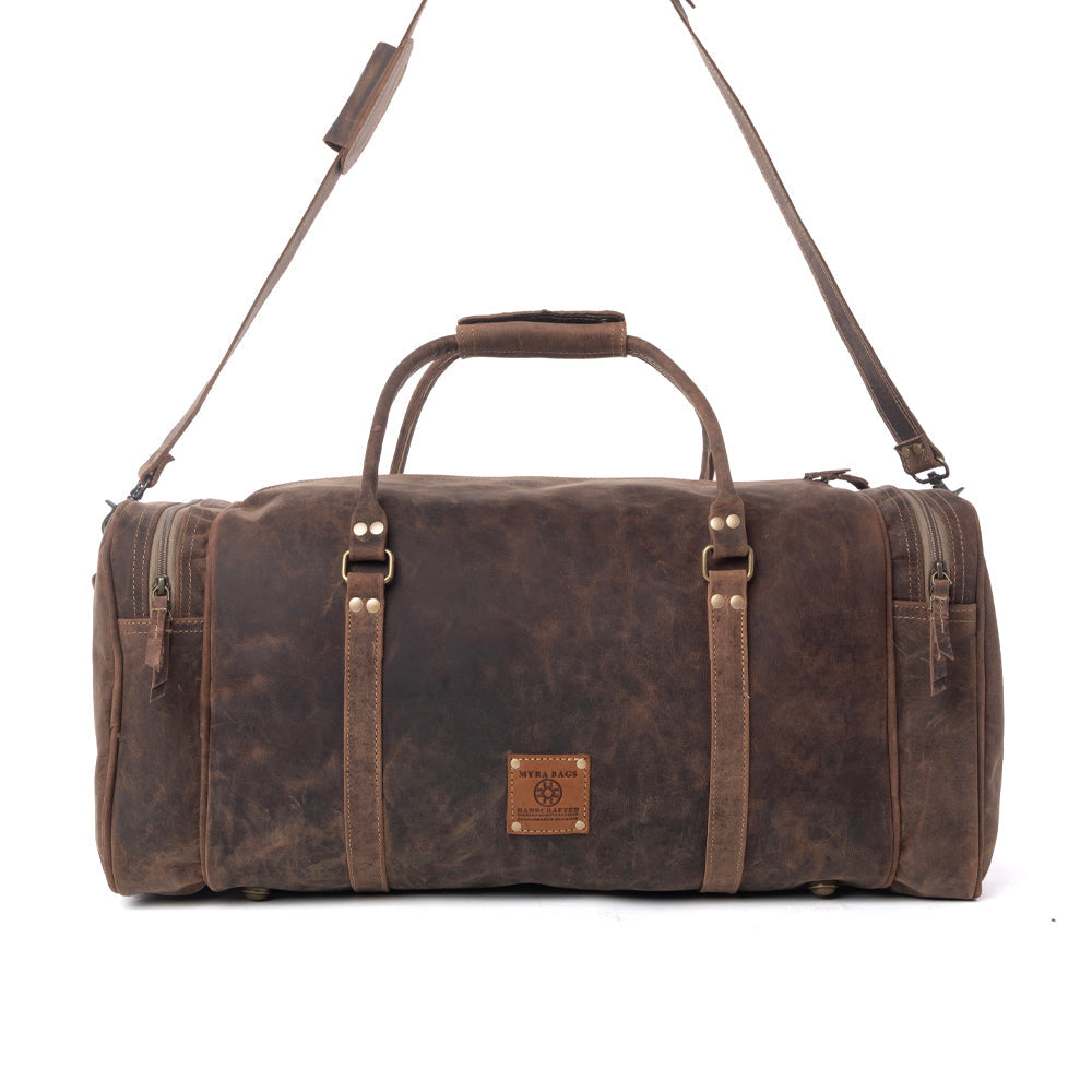 Myra Redmont Leather Traveller Bag in Dark Mahogany Myra USA