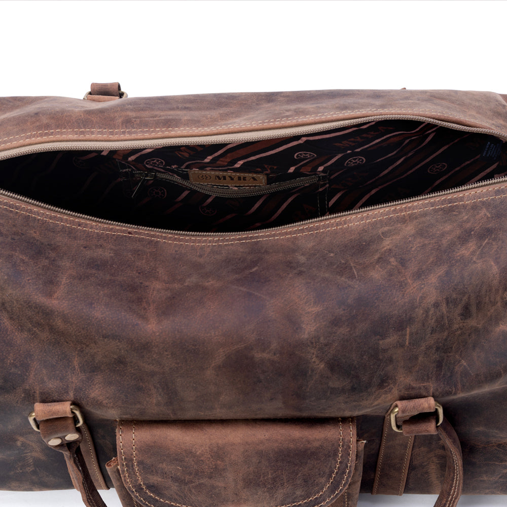 Myra Redmont Leather Traveller Bag in Dark Mahogany Myra USA
