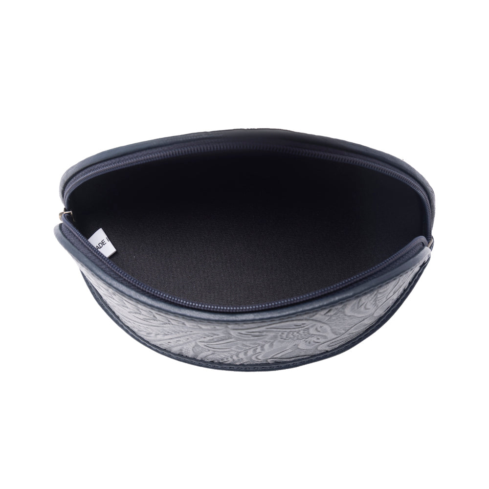 Myra Silver Creek Embossed Leather Sunglass Case in Midnight Steel Myra USA