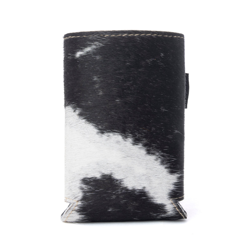 Myra Birch Valley Hairon Leather Beer Can Holder in Ivory Slate Myra USA