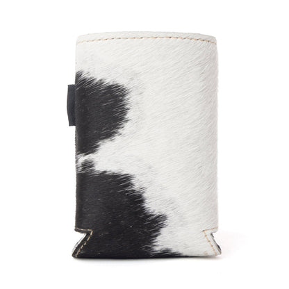 Myra Birch Valley Hairon Leather Beer Can Holder in Ivory Slate Myra USA