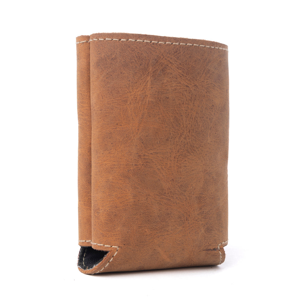 Myra Birch Valley Hairon Leather Beer Can Holder in Dusty Caramel Myra USA