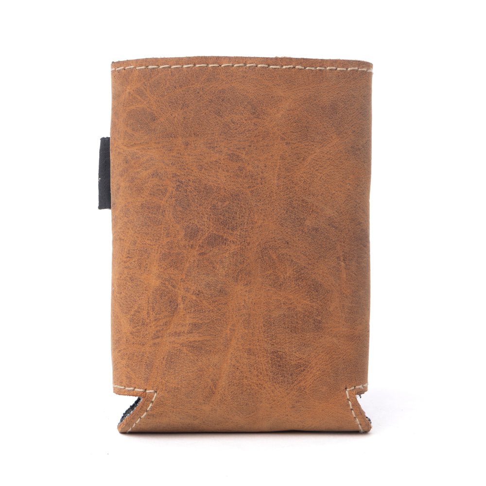 Myra Birch Valley Hairon Leather Beer Can Holder in Dusty Caramel Myra USA