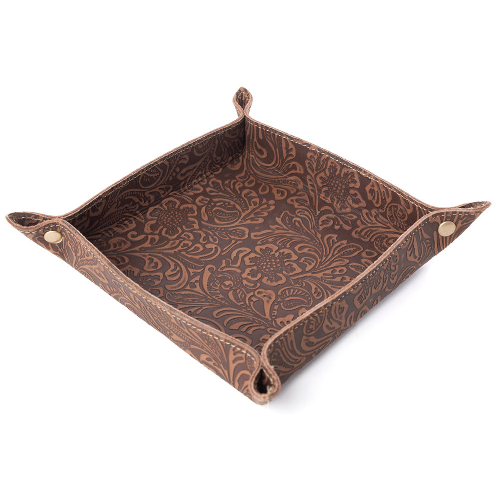 Myra Copperwind Leather Tray in Mocha Cocoa Myra USA