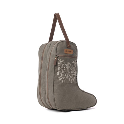 Myra Sunstone Cotton & Leather Boot Bag in Clay Fern Myra USA