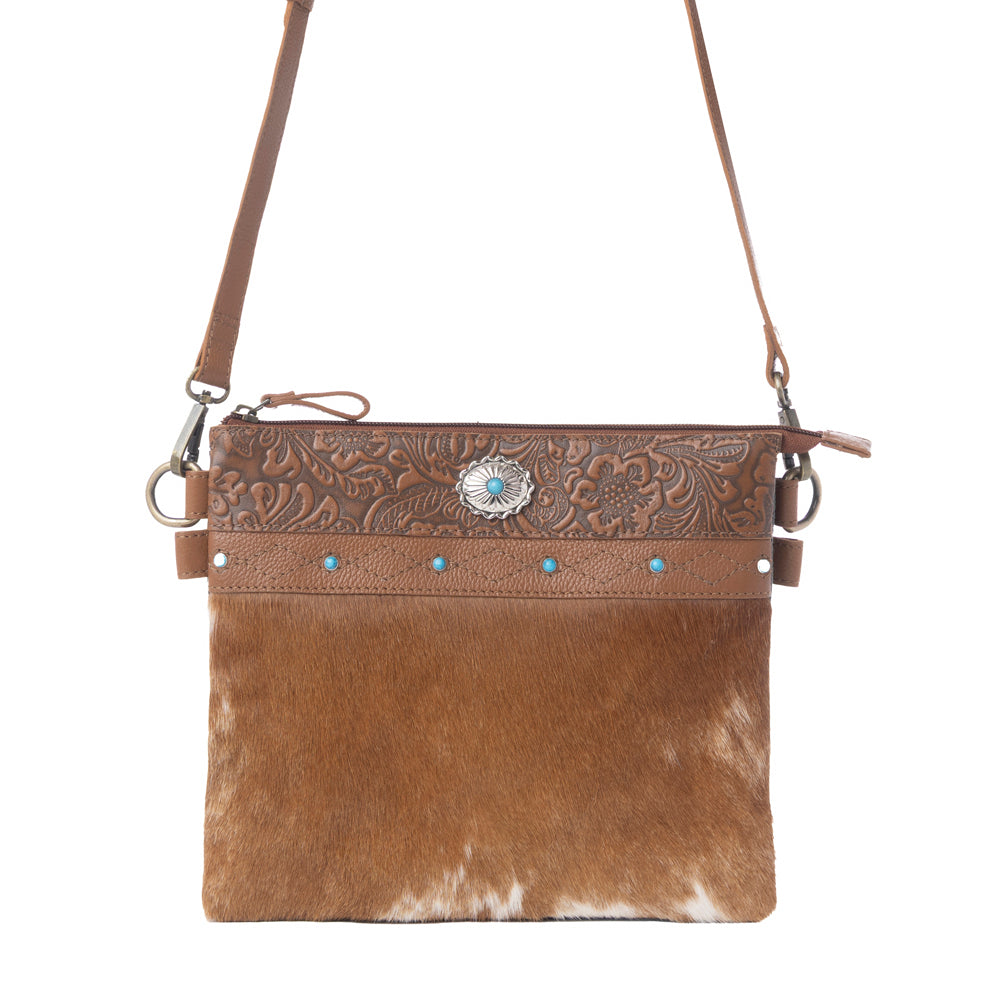 Myra Thunderpeak Concho Hairon Leather Bag in Fawn Sand Myra USA