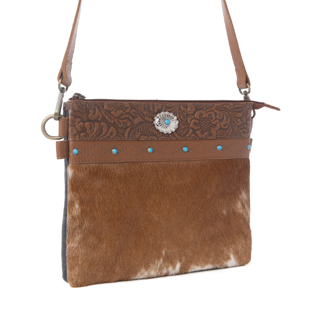 Myra Thunderpeak Concho Hairon Leather Bag in Fawn Sand Myra USA