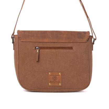 Myra Honey Field Hairon Leather Messenger Bag in Sable Mist Myra USA