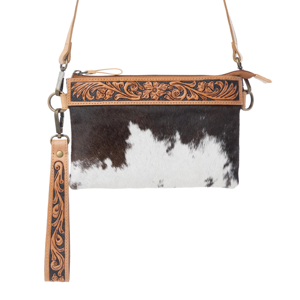 Myra Stone Barrow Hairon Leather Bag in Ochre Frost Myra USA