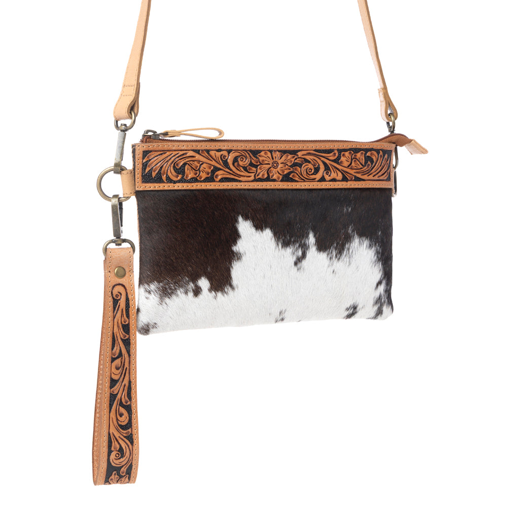 Myra Stone Barrow Hairon Leather Bag in Ochre Frost Myra USA