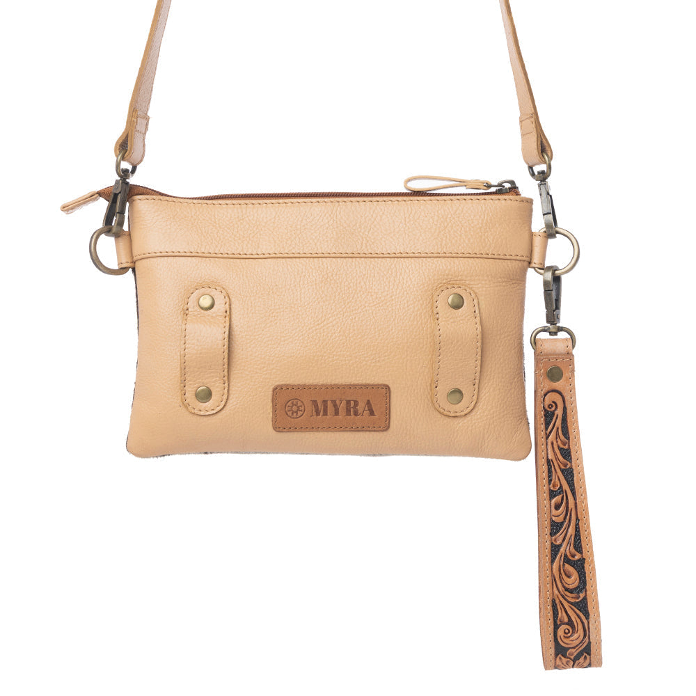 Myra Stone Barrow Hairon Leather Bag in Ochre Frost Myra USA