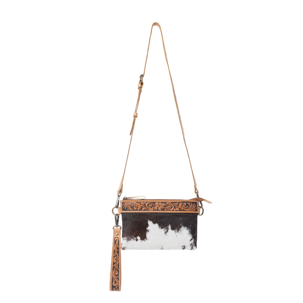 Myra Stone Barrow Hairon Leather Bag in Ochre Frost Myra USA