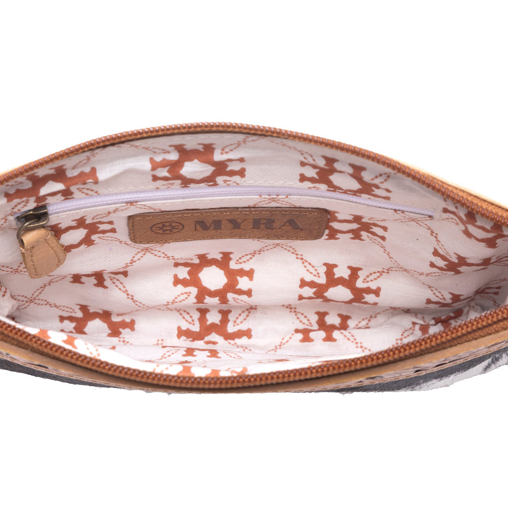 Myra Stone Barrow Hairon Leather Bag in Ochre Frost Myra USA