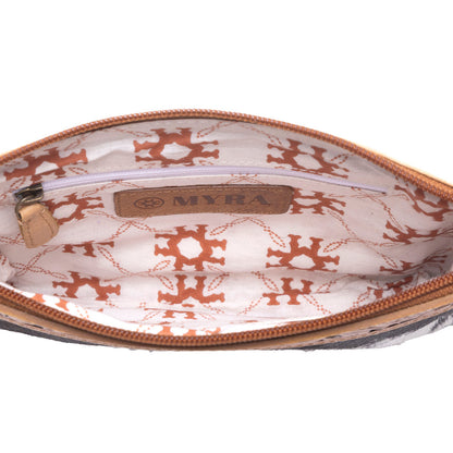 Myra Stone Barrow Hairon Leather Bag in Ochre Frost Myra USA
