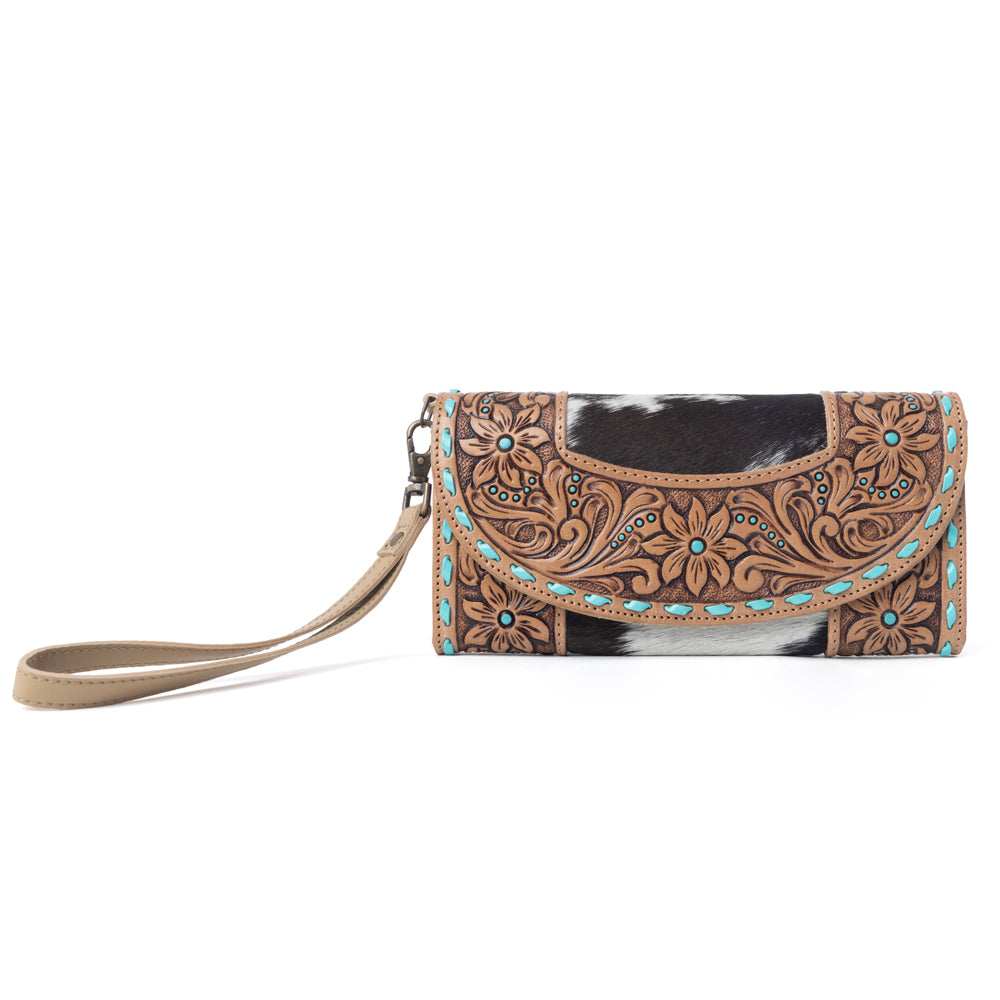 Myra Stoneflower Hairon Leather Women's Wallet in Onyx Pearl Myra USA