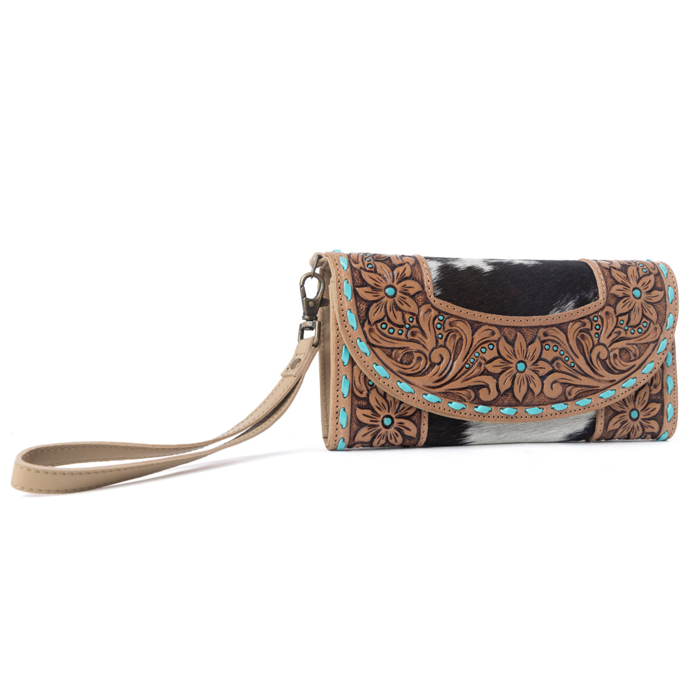 Myra Stoneflower Hairon Leather Women's Wallet in Onyx Pearl Myra USA