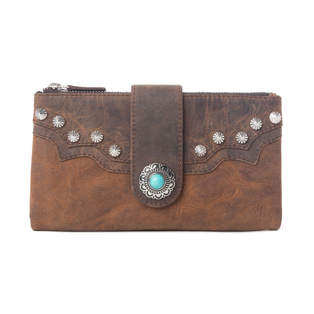 Myra Iron Hill Concho Leather Women’s Wallet in Ochre Veil Myra USA