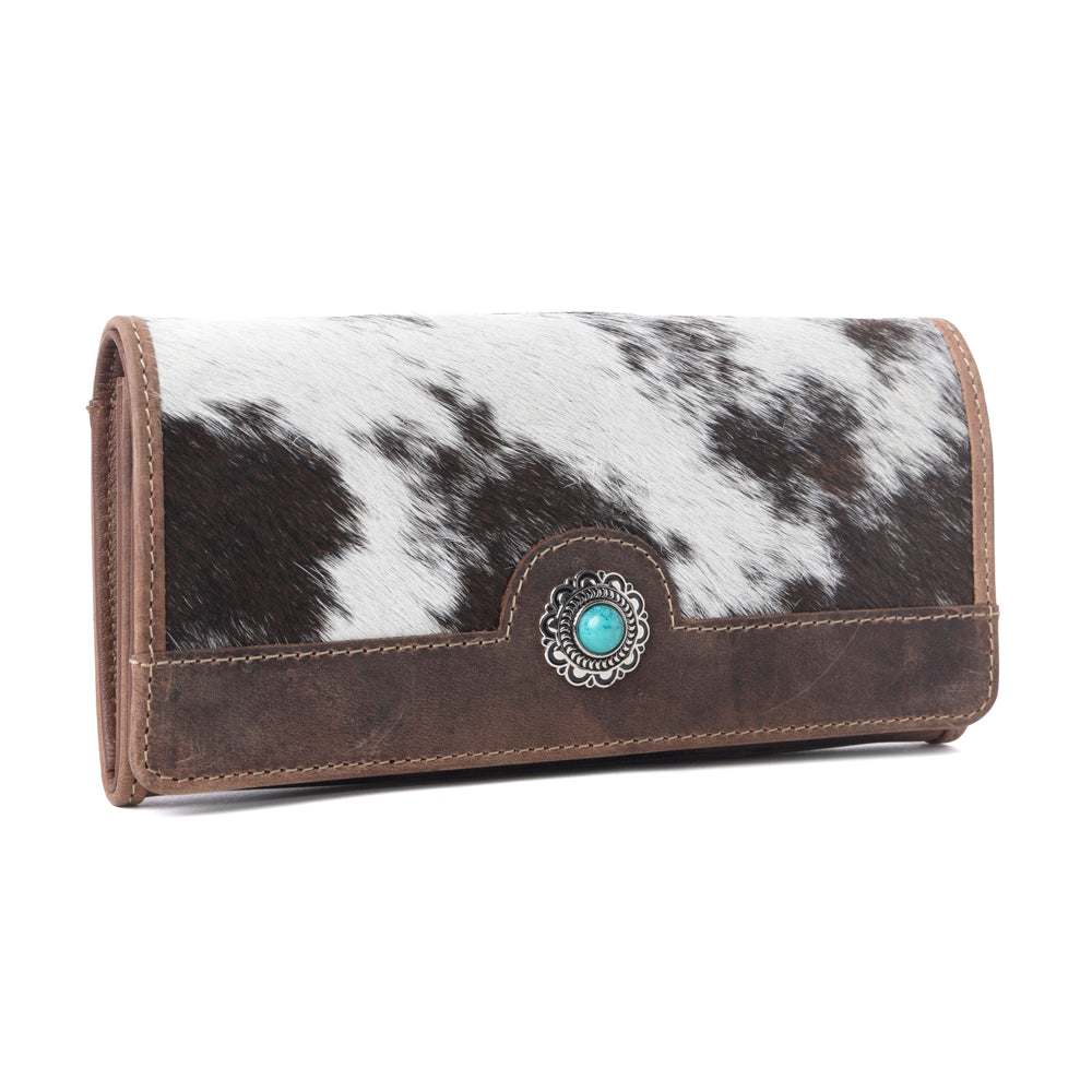Myra Rustwood Concho Leather Women’s Wallet in Charcoal Cream Myra USA