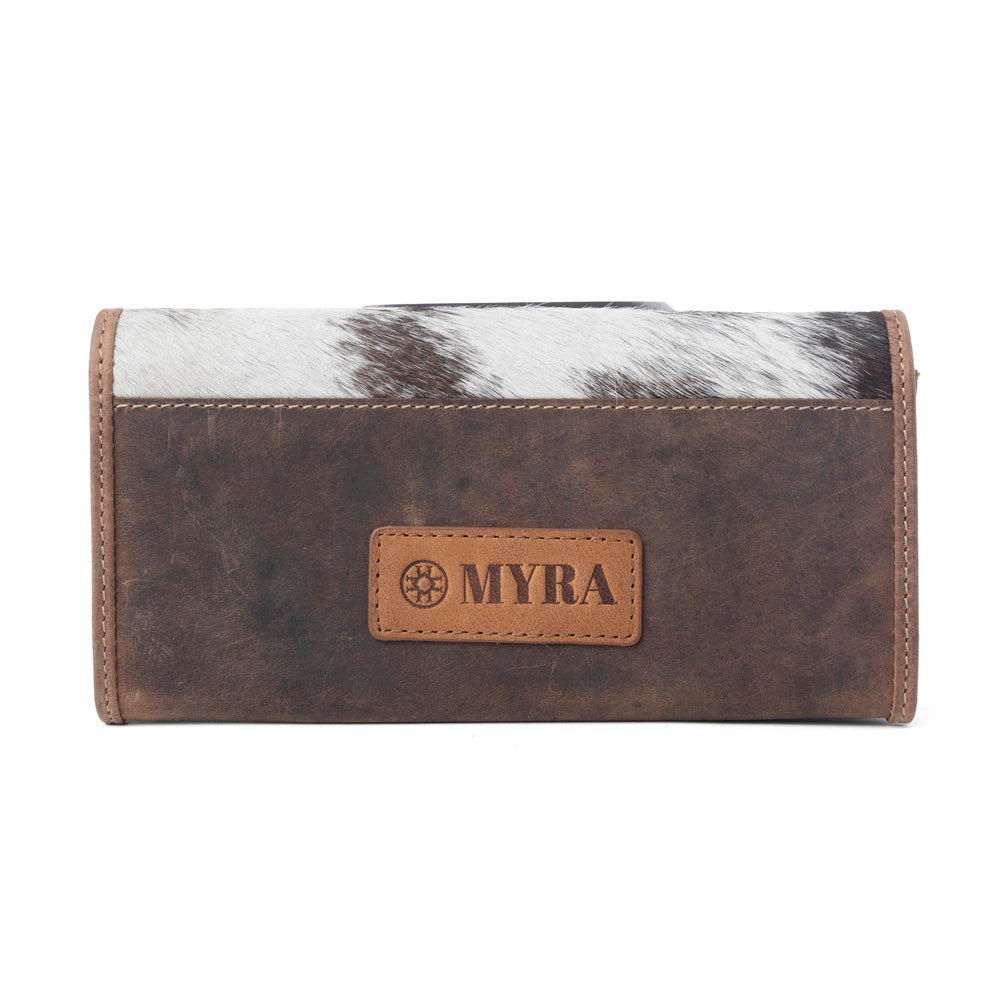 Myra Rustwood Concho Leather Women’s Wallet in Charcoal Cream Myra USA