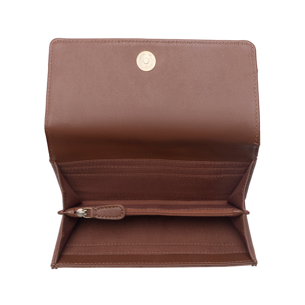 Myra Rustwood Concho Leather Women’s Wallet in Charcoal Cream Myra USA