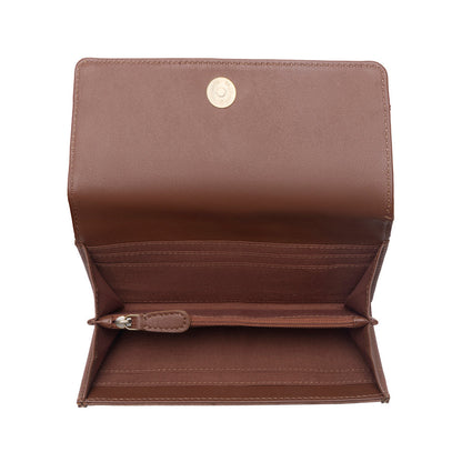 Myra Rustwood Concho Leather Women’s Wallet in Charcoal Cream Myra USA