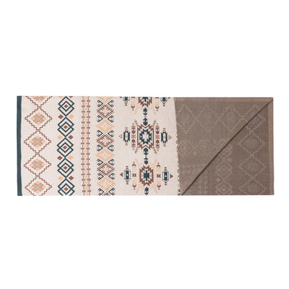 Myra Canyon Knit Cotton Throw in Sandstone Geo For Your Western Couch Myra USA