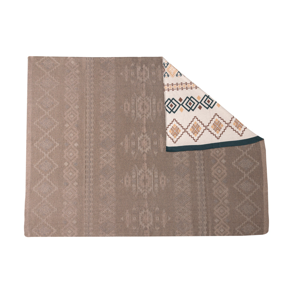 Myra Canyon Knit Cotton Throw in Sandstone Geo For Your Western Couch Myra USA