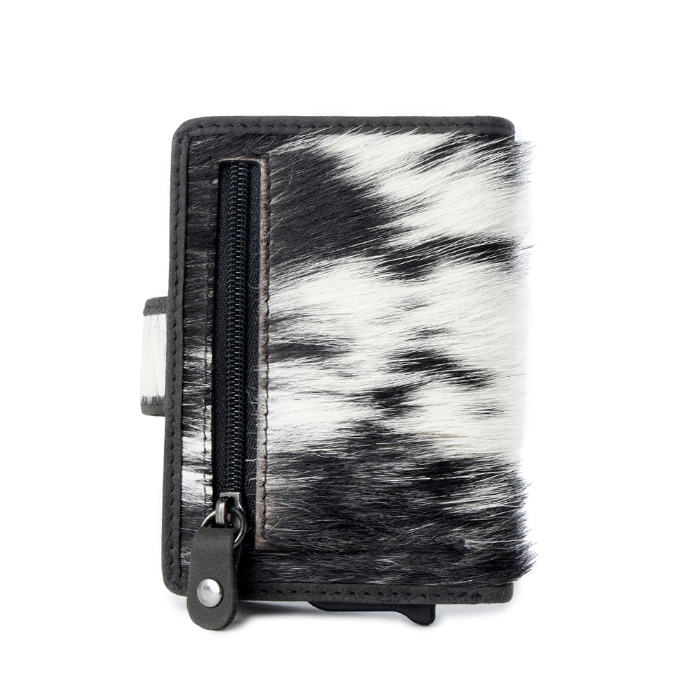 Myra Dune Star Hairon Leather Credit Card Holder in Black & White Myra USA